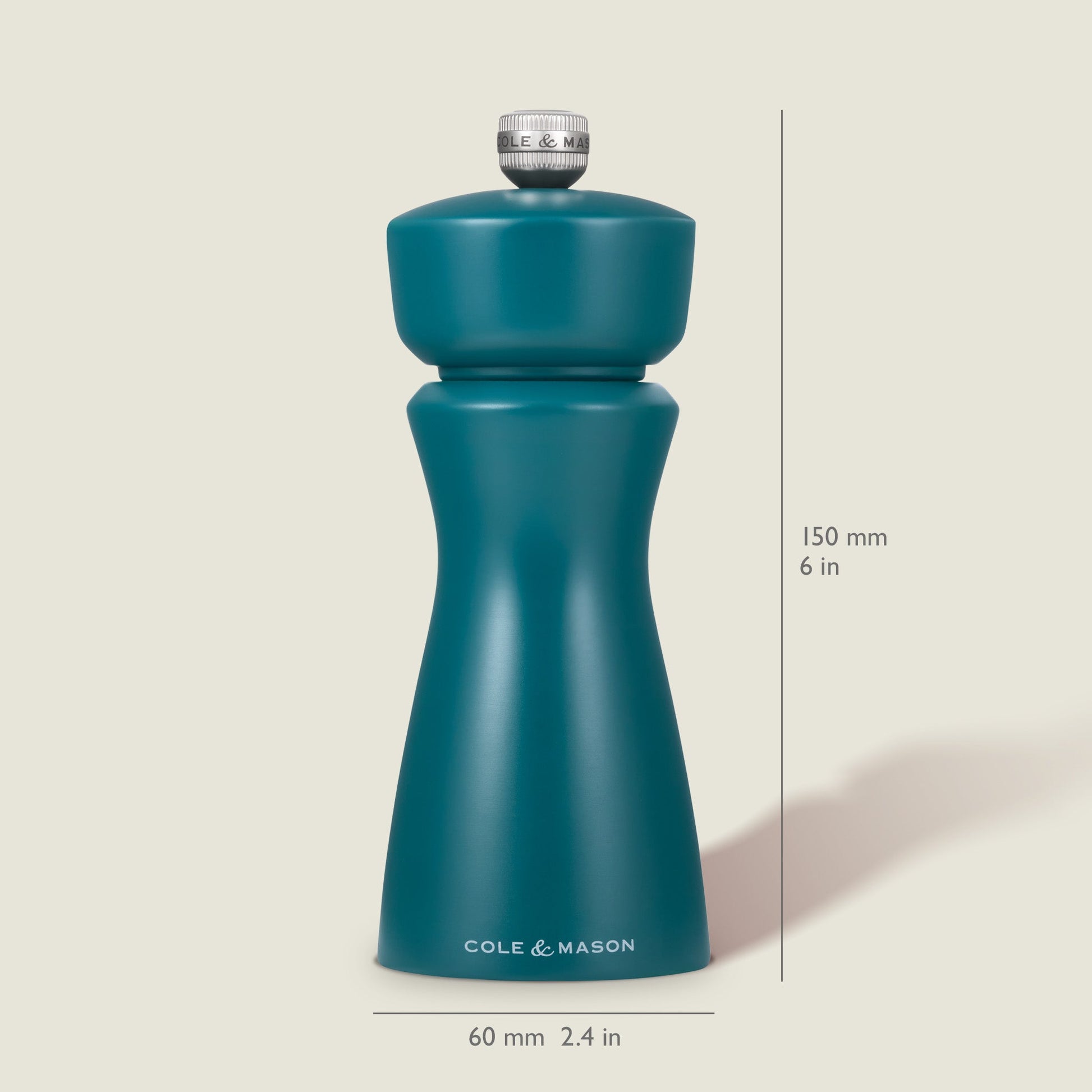 Cole & Mason Salz-/Pfeffermühle Ø 6 × 15 cm, Bambus, Keramikmahlwerk, Hellblau