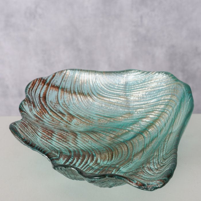 Boltze Schale – 16 × 20 × 5 cm, Glas, Türkis