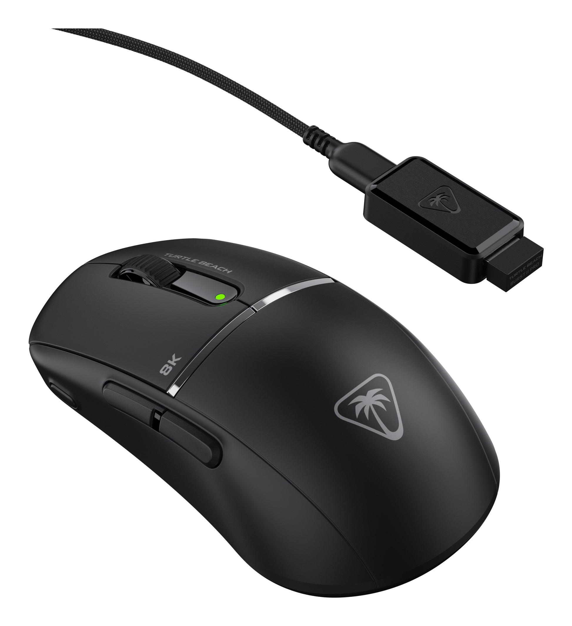 Turtle Beach Burst II Pro Gaming-Maus – kabellos, 8'000 Hz, 8 Tasten, beidhändig, ultraleicht, schwarz