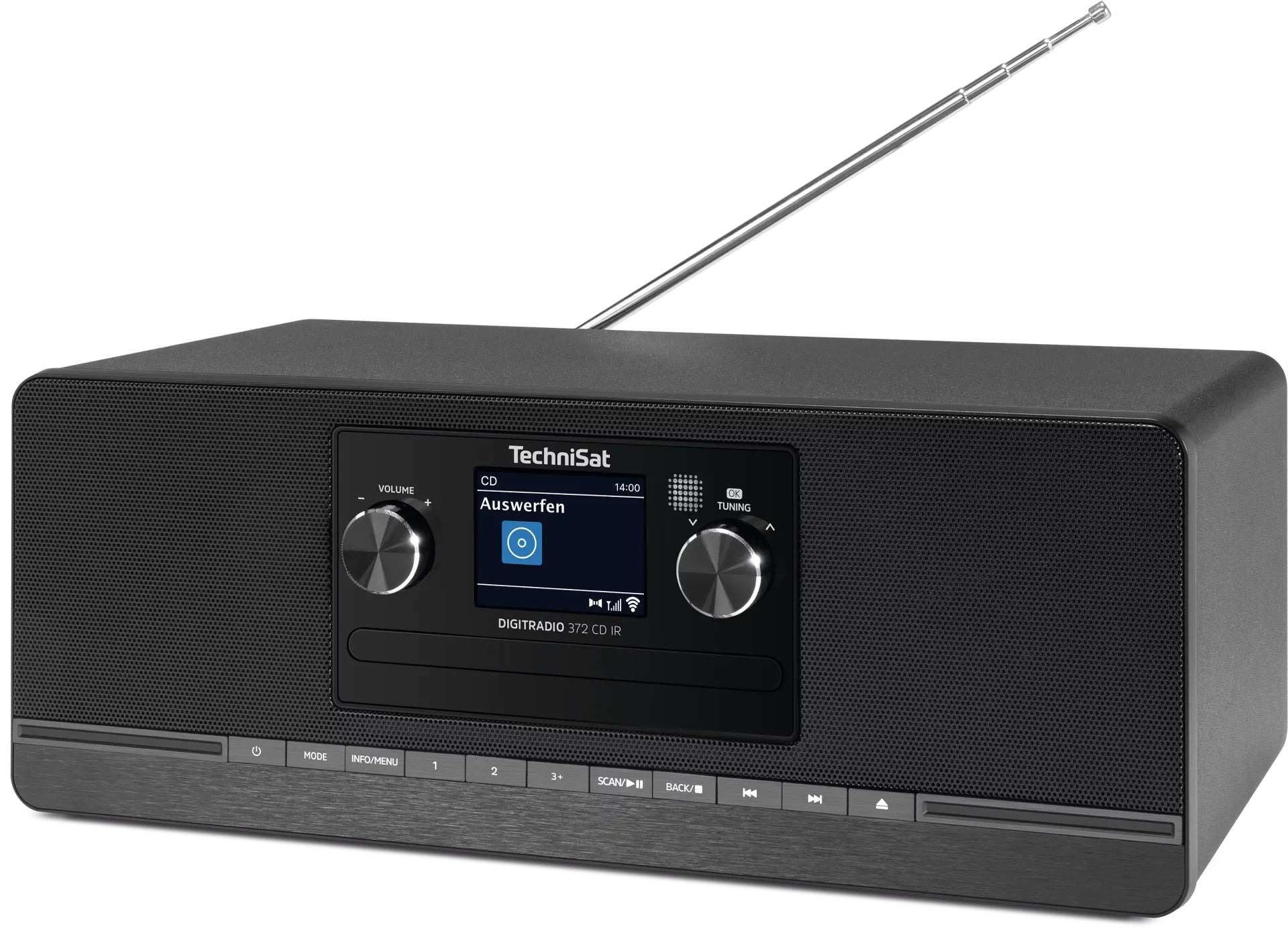 TechniSat DigitRadio 372 CD IR – Internetradio, DAB+/UKW, Bluetooth, WLAN – Schwarz