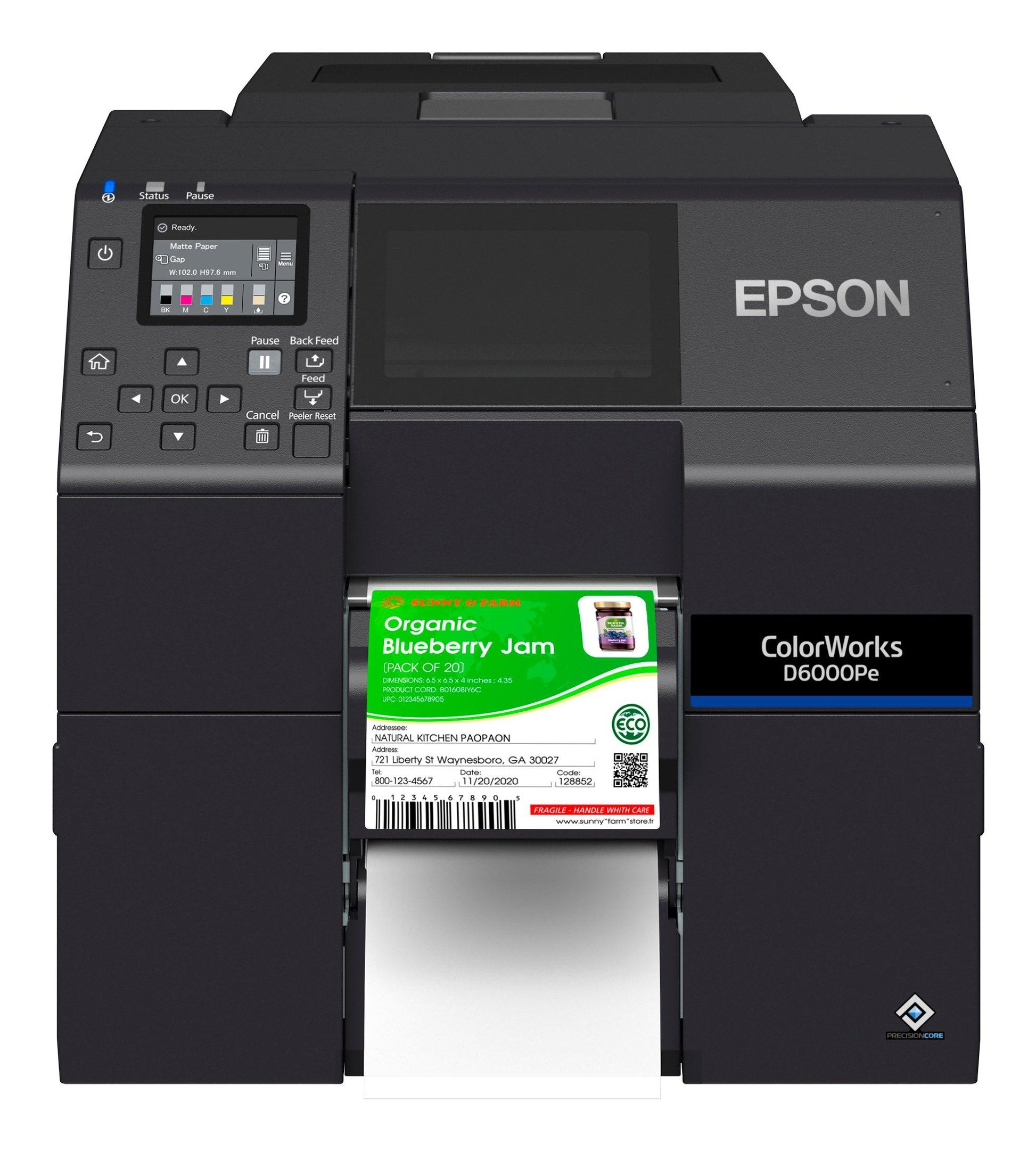 Epson ColorWorks CW-D6000PE – Farbetikettendrucker, Tintenstrahl, für Etiketten bis 108 mm, 119 mm/s