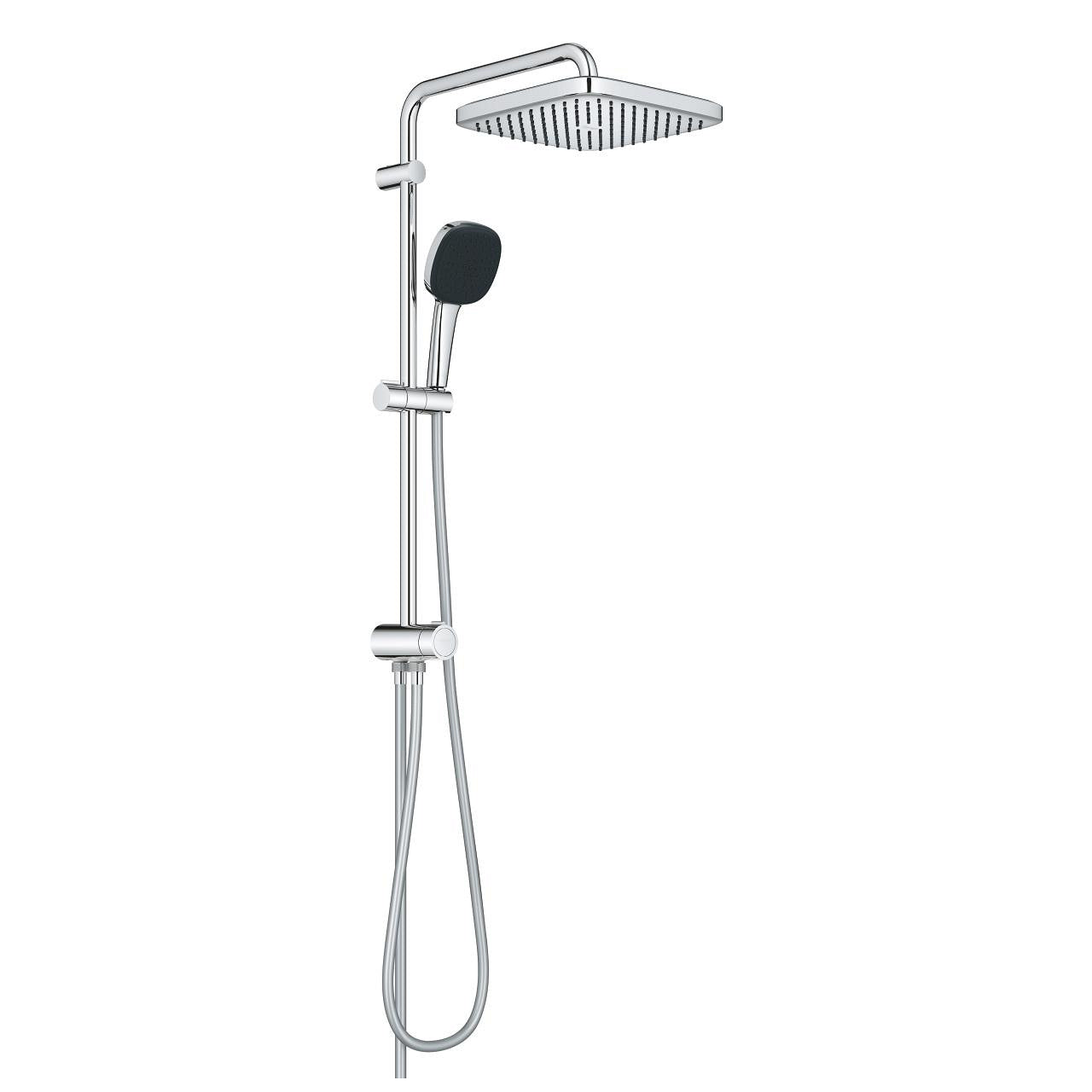 GROHE Duschsystem Vitalio Comfort 250 Flex – Schlauchlänge 125 cm, Kunststoff, Ohne Mischer, Chrom