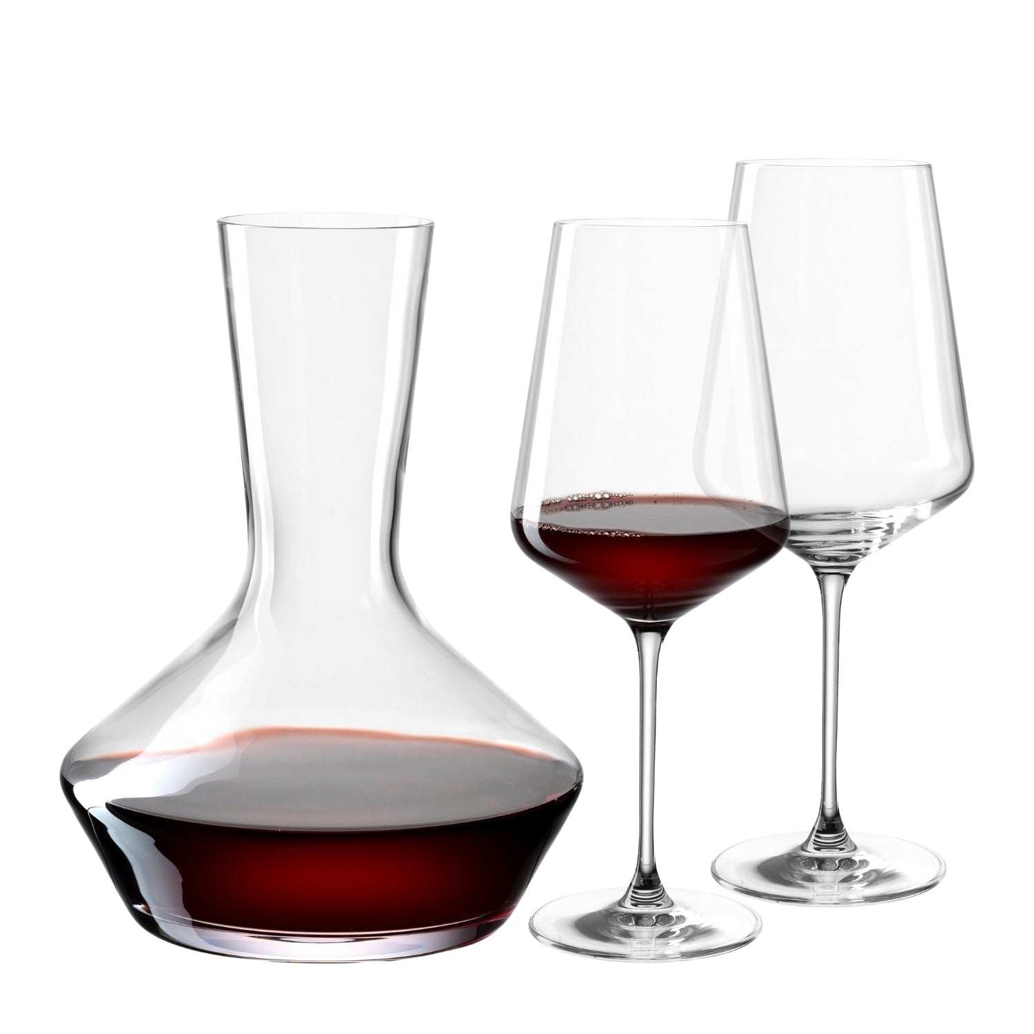 Leonardo Puccini Dekanter – 0,75 l, Kristallglas, Transparent, spülmaschinenbeständig, 3-teilig