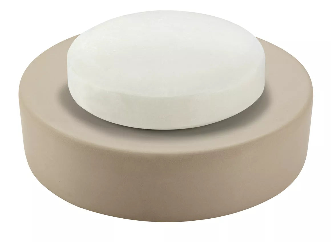 Diaqua Seifenschale Zylo – Keramik/Metall, Ø11,5×3 cm, Beige (rund)