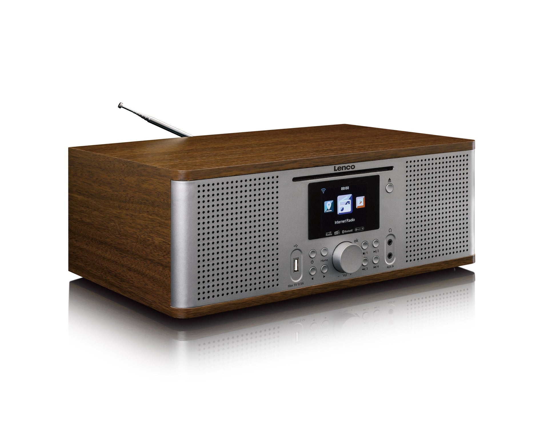 Lenco DIR-270 – Internetradio, DAB+/UKW, Bluetooth, WLAN – Nussbaum