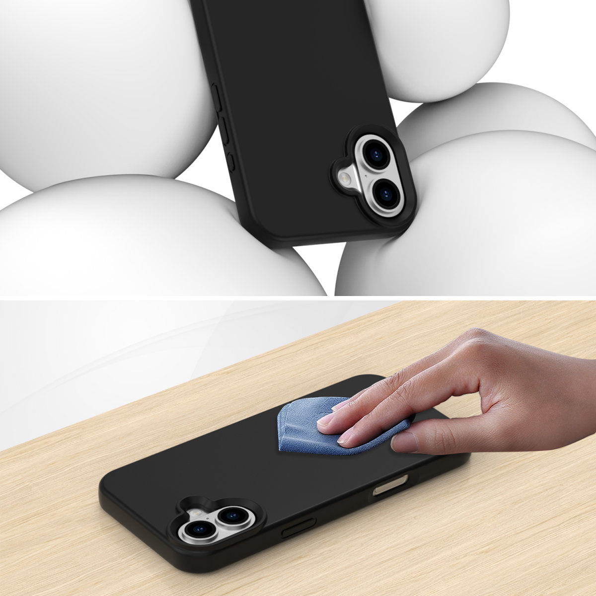 4smarts Backcover – für Apple iPhone 16, MagSafe, Silikon, Schwarz