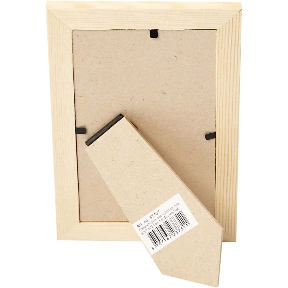 Creativ Company Bilderrahmen – für 6,8 × 11,8 cm – Holz & Glas, Natur