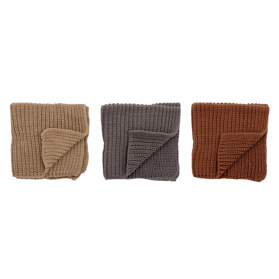 Bloomingville Abwaschlappen – grau – 27 × 27 cm – Baumwolle – 3er-Set