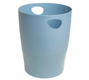 Exacompta Papierkorb ECOBIN AutentiK – 15 l – Recycling-Kunststoff, rund – Blaugrau