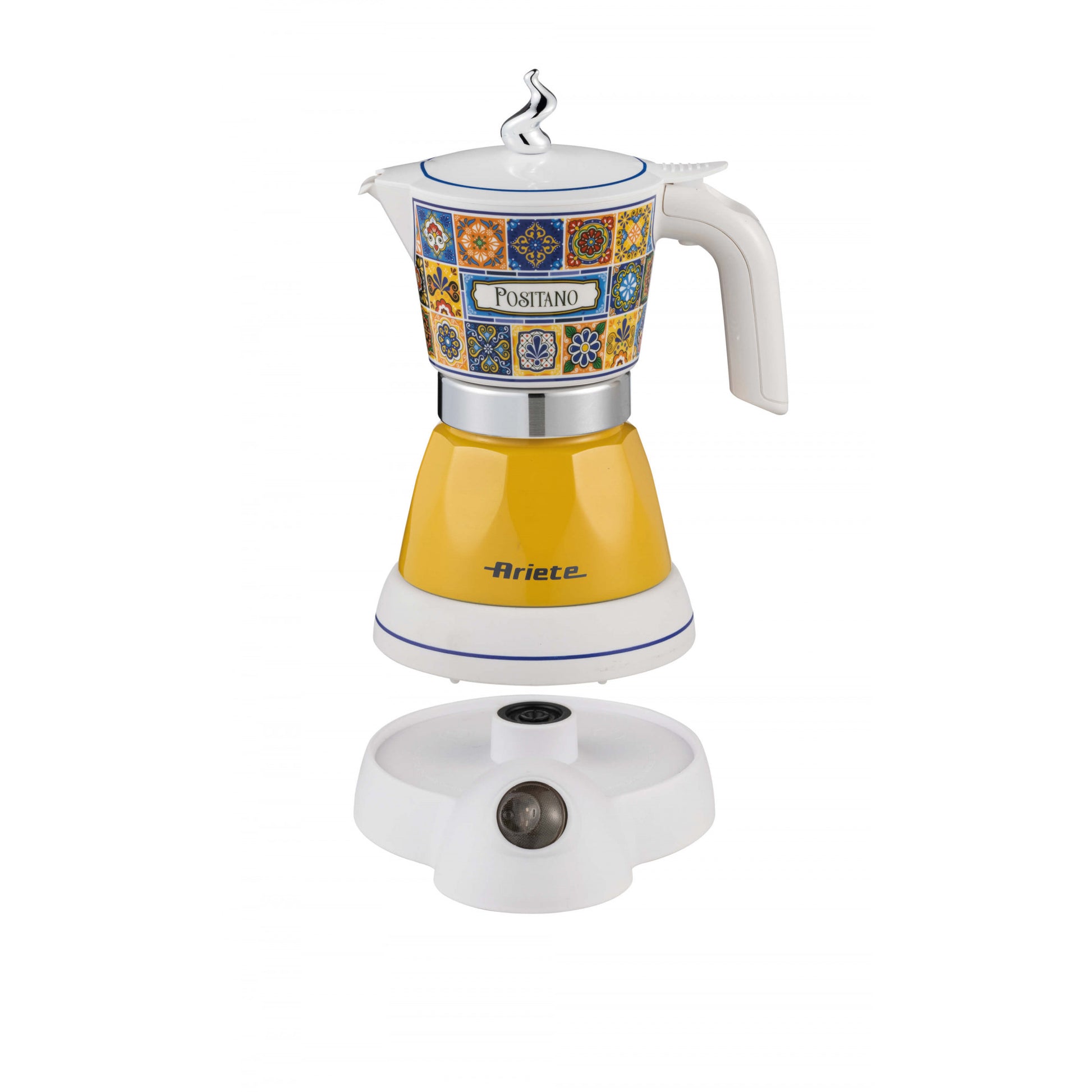 Ariete ARI-1358-POS Espressomaschine (Siebträger) – 5 bar, weiss/gelb, 13,5 × 25 × 21 cm