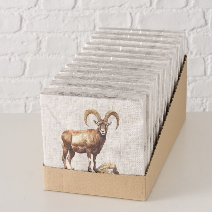 Boltze Servietten Poldie – beige – 16,5 × 16,5 cm, 3-lagig – 20 Stück