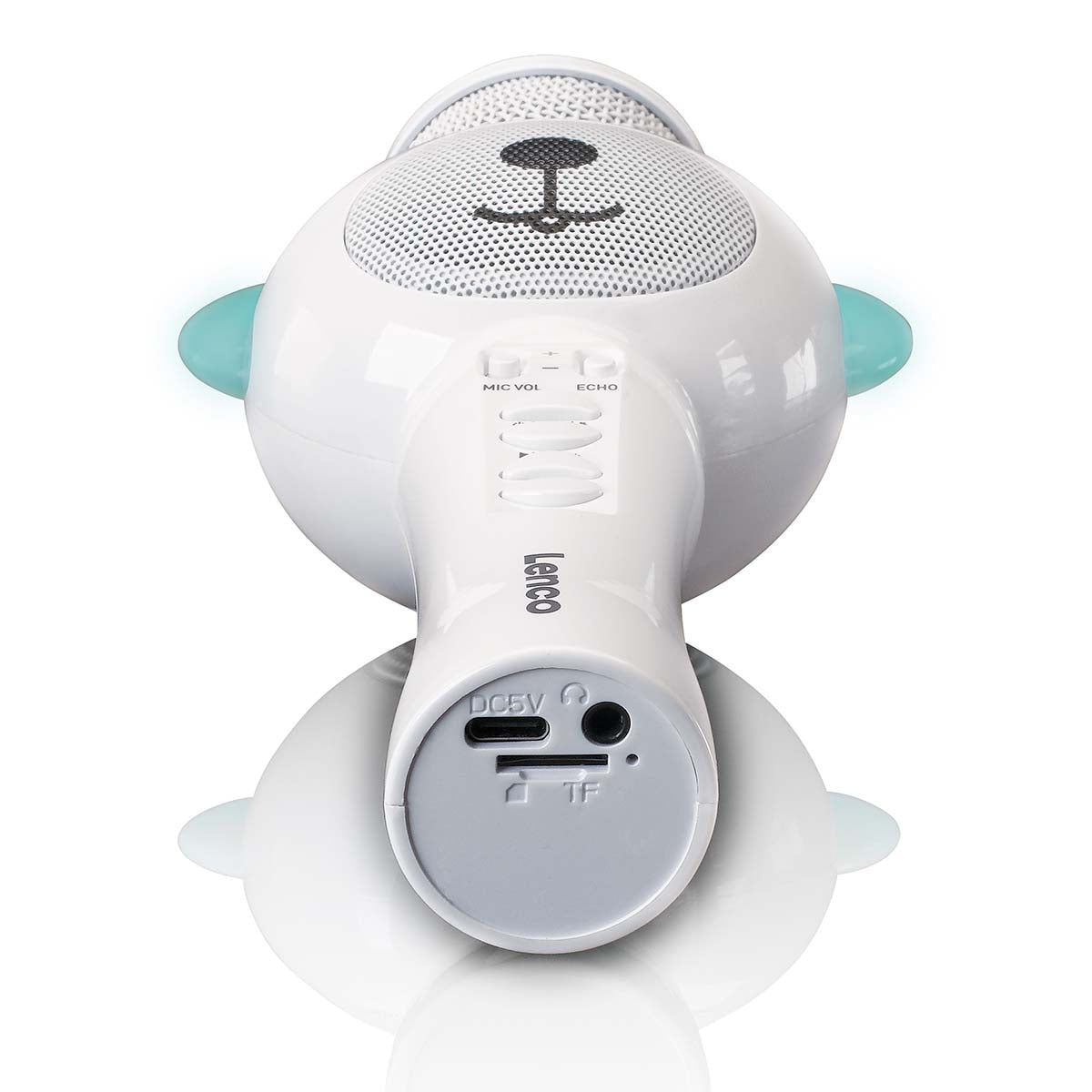 Lenco BMC-060 – Karaoke-Mikrofon – USB, Kabellos, 5 W, für MicroSD, Weiss