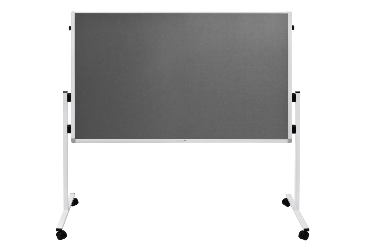 Legamaster Moderationswand – Filz, mit Rollen, doppelseitig – 120 × 150 cm – Grau, Alurahmen