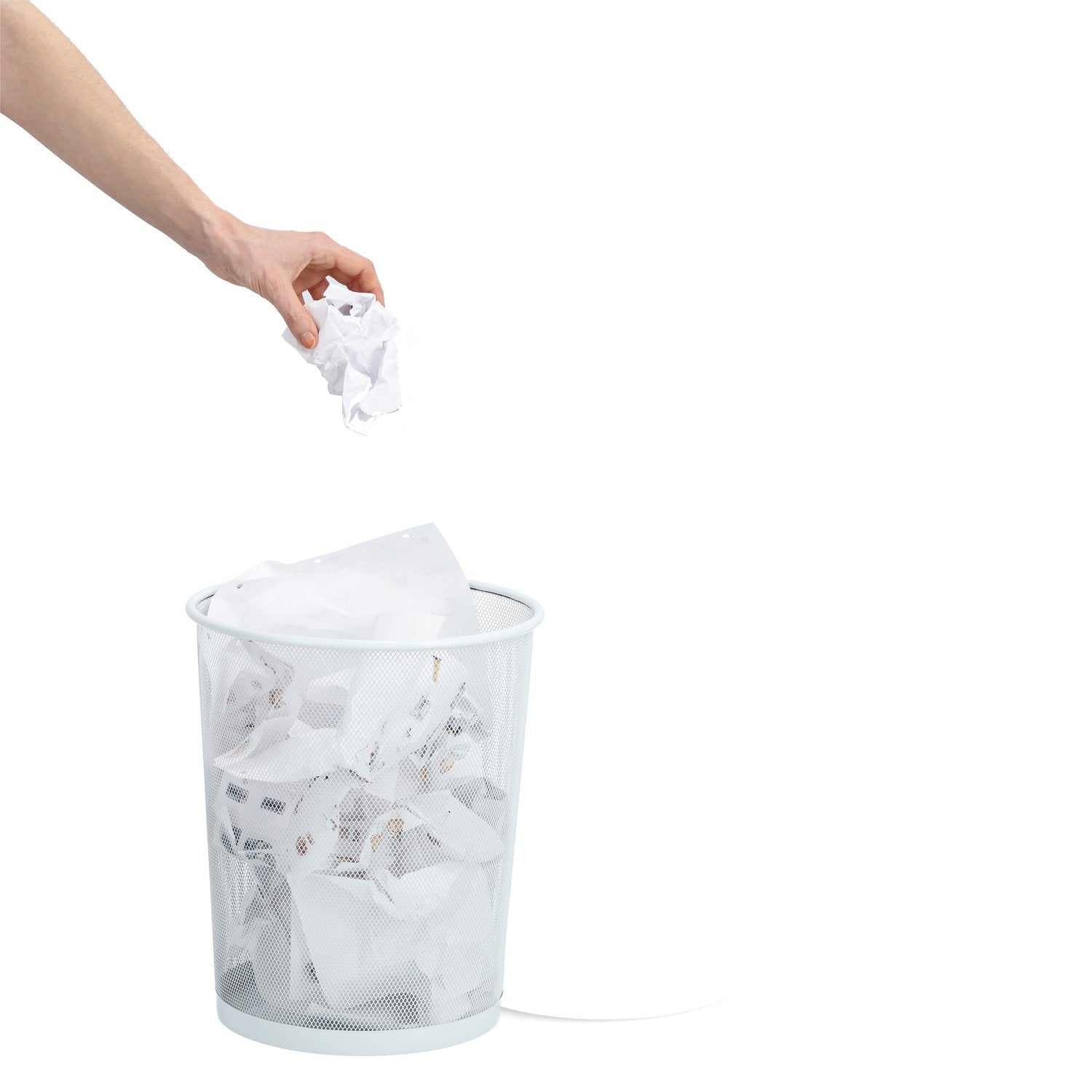 Zeller Present Papierkorb – 15 l – Metall, rund – weiss