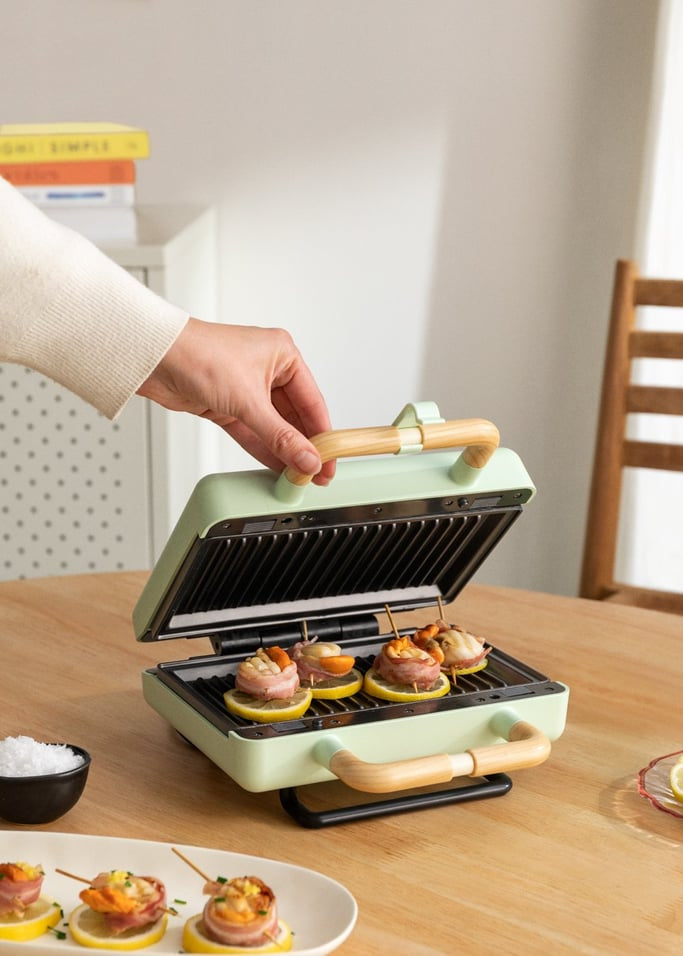 CREATE Ersatzteller – Stone 3in1 Grill – für Waffeleisen 3in1 Studio, 2 Stk., Teflon, Schwarz