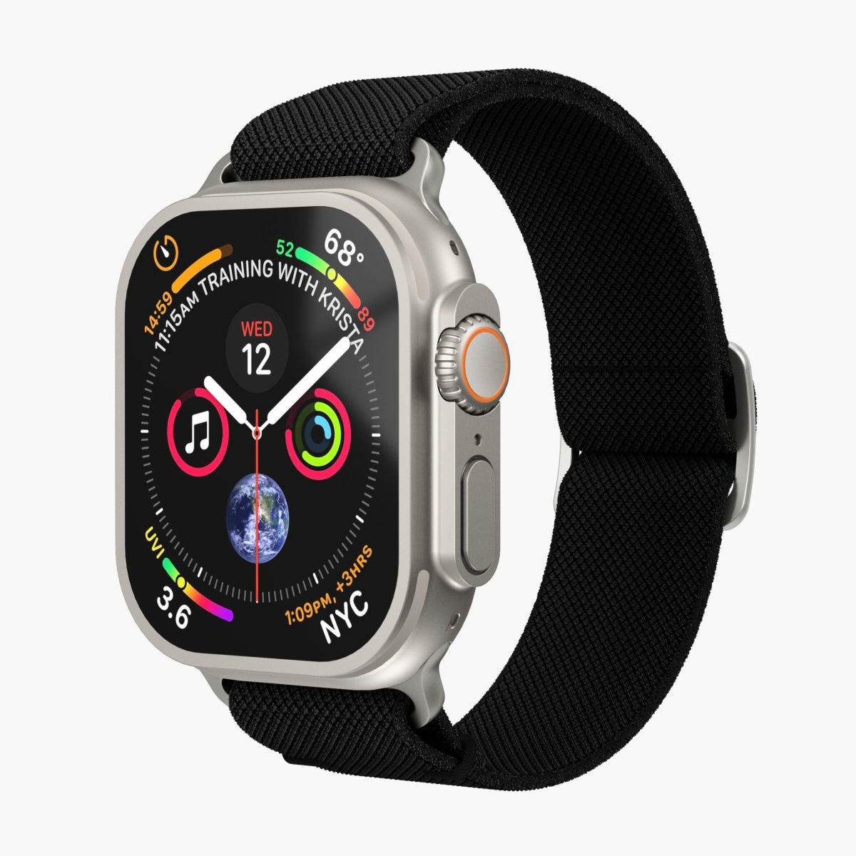 Vonmählen Classic Nylon Loop – Schwarz, für Apple Watch 40/41/42 mm