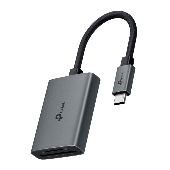 TP-Link UA430C USB-C Kartenleser – SD, microSD, UHS-I, USB 3.2 Gen 1 (5 Gbit/s), 0,15 m, Grau