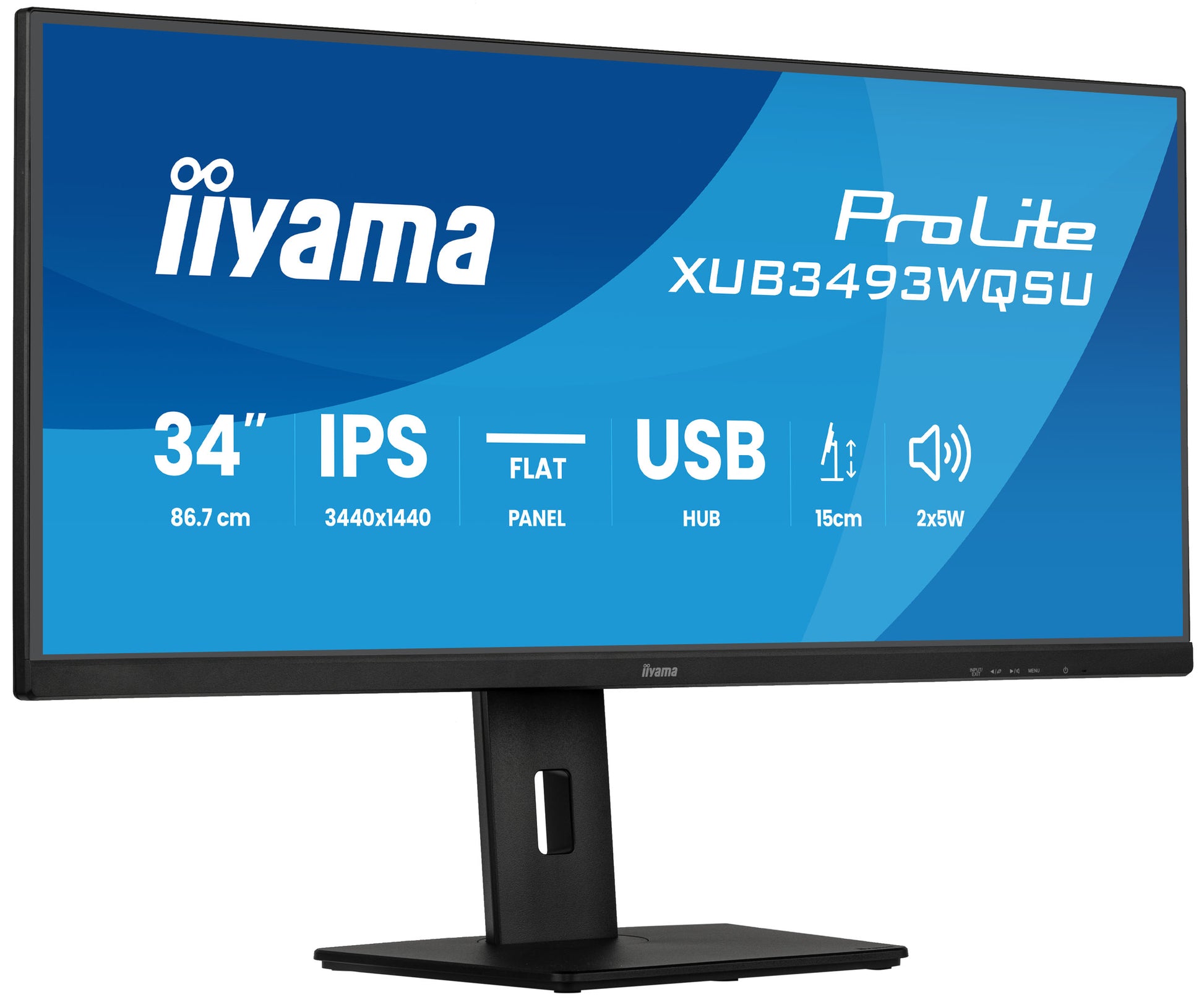iiyama ProLite XUB3493WQSU-B6 – Monitor, 34", 3440 × 1440, IPS, 400 cd/m²