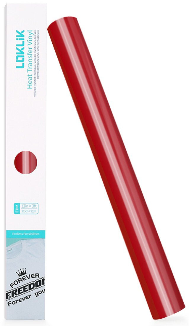 LOKLiK Aufbügelfolie (HTV), Rot, 30,5 cm × 1,8 m, 1 Rolle