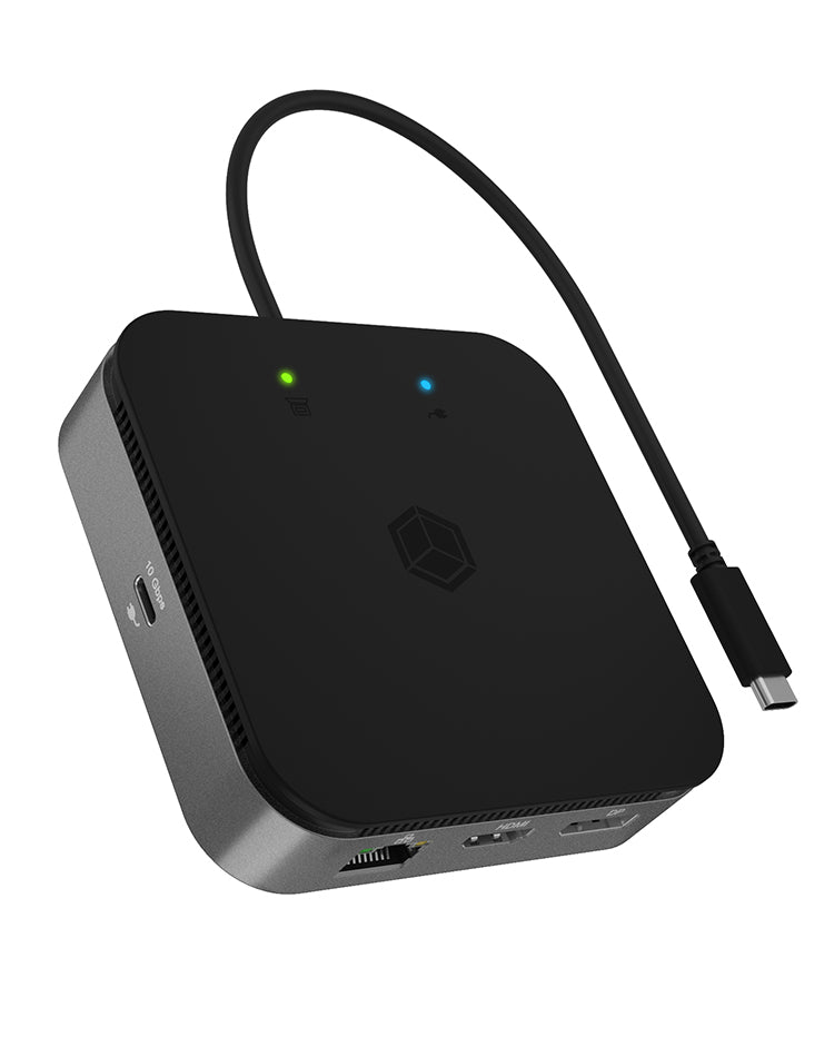 ICY BOX IB-DK408-C41 Dockingstation – USB4, 1× DP, 1× HDMI, 2× USB-A, 1× USB-C, 60 W PD, GbE, für Windows/Mac