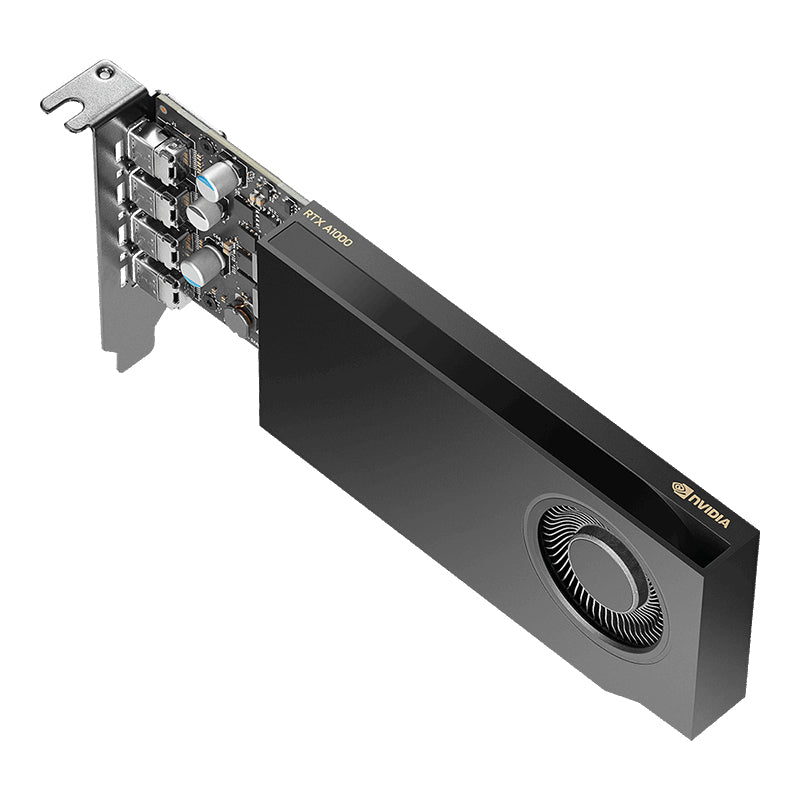 PNY RTX A1000 LP – PCIe Grafikkarte – 8 GB GDDR6, 4×mini-DP, PCIe 4.0, Aktiv, 50 W