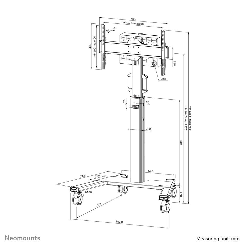 Neomounts Prospektständer FL50S-825WH1 – für VESA 200×200 mm, höhenverstellbar, schwenkbar