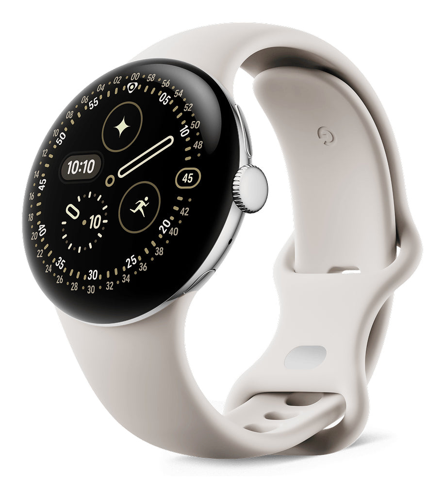 Google Pixel Watch 4 41 mm GPS – Aluminium Silber, Beige, S/L, 50 m