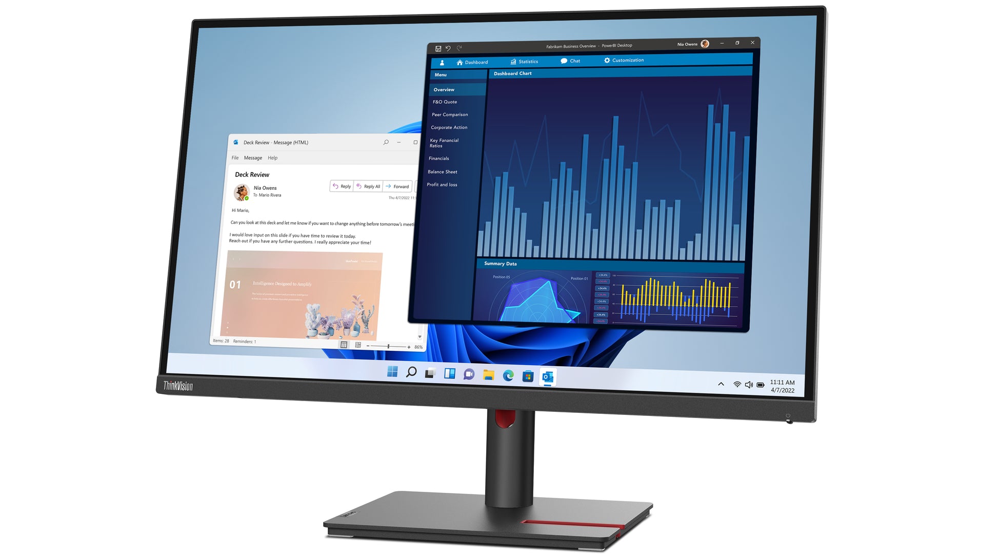Lenovo ThinkVision T27P-30 – Monitor, 27" 3840 × 2160 (UHD 4K), IPS, 60 Hz, 350 cd/m², USB-C, USB-Hub, VESA 10
