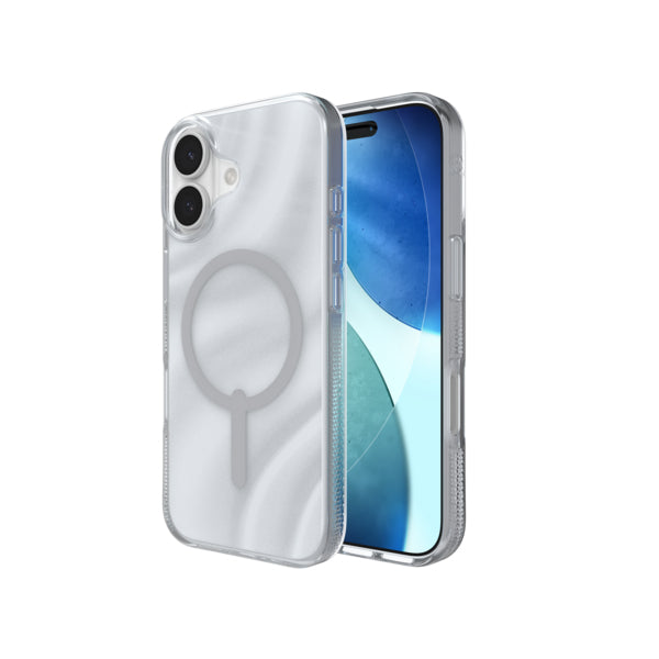 ZAGG Milan Snap Backcover – für Apple iPhone 17, Graphen, Silber, Bryce Glitter Swirl, bis 4 m Sturzsicher
