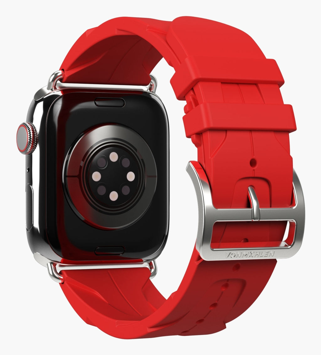 Vonmählen A. R. Exclusive Band Portofino – Silikon, Rot, für Apple Watch 44–49 mm