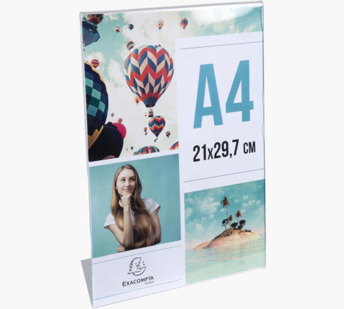 Exacompta Tischaufsteller – für A4 – 1 Fach – Hochformat – transparent – Acryl – 210×305×83 mm