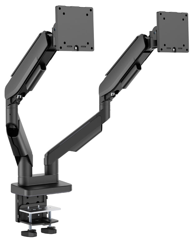 LC-Power LC-EQ-A34B-D – Tischhalterung, Dual, Tischklemme – bis 34", VESA 75 × 75/100 × 100 mm, 20 kg