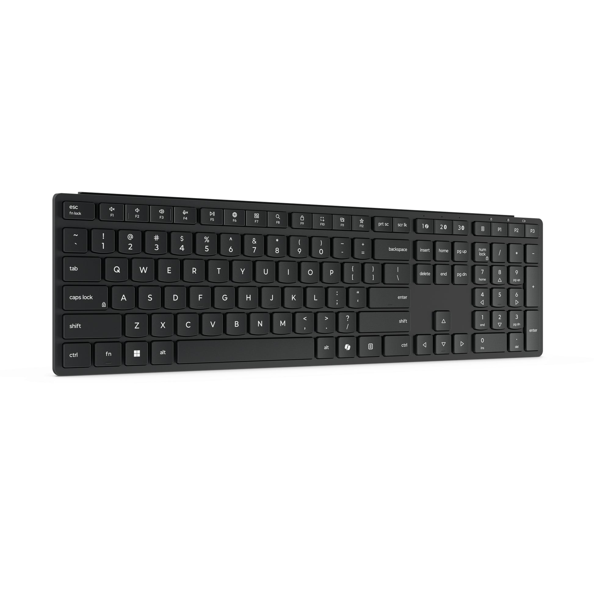 Lenovo Keyboard Home/Office RF – Tastatur – Membran – Bluetooth & 2,4 GHz (USB-A Empfänger) – Schwarz