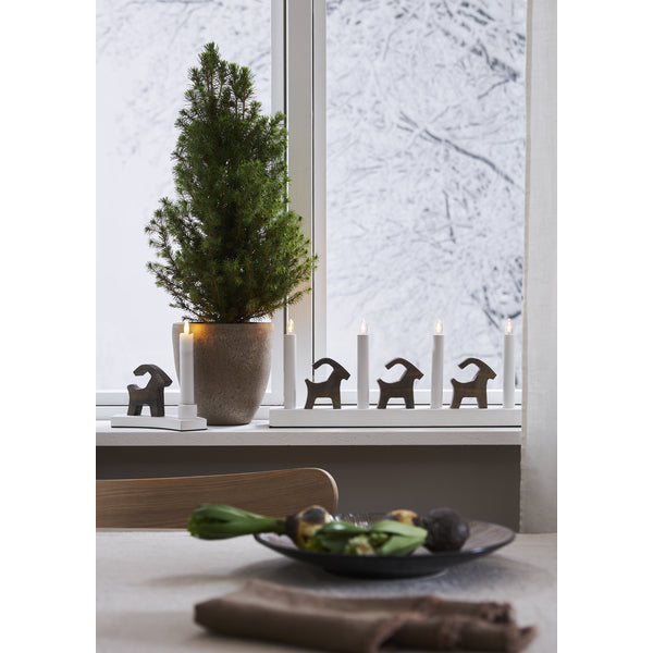 Star Trading Tischleuchte BRUSE – 43 × 7 × 17,5 cm, 0,5 W, warmweiss, braun, Schalter, LED