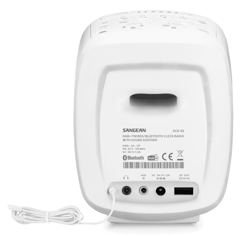 Sangean DCR-83 – Radiowecker DAB+/UKW, Bluetooth – Weiss