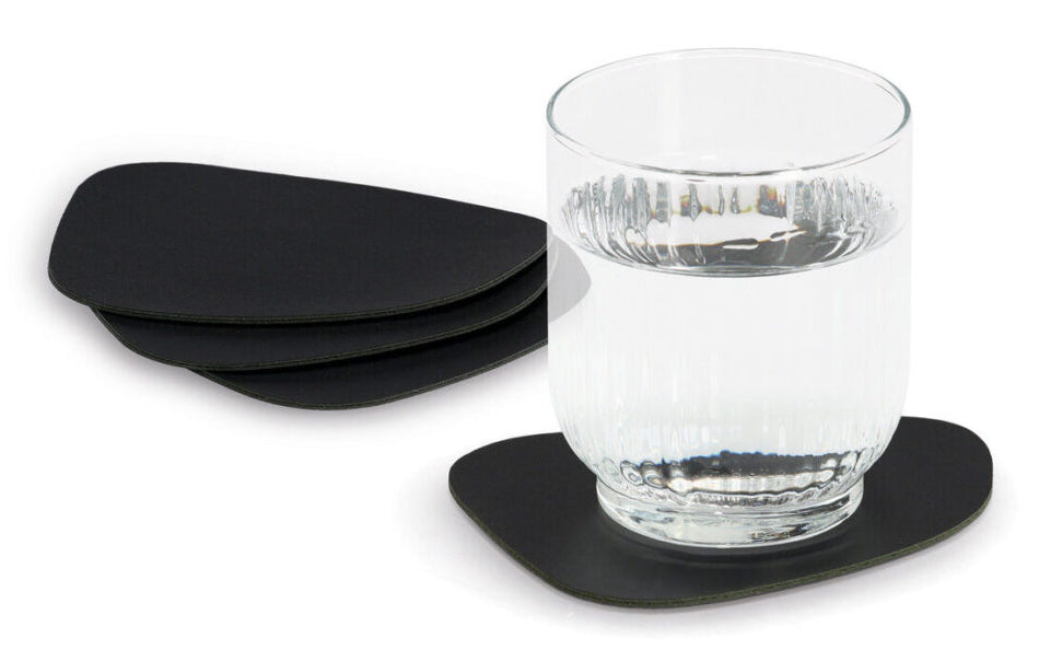 Zeller Present Glasuntersetzer 4 Stk., 10 × 12 × 0,8 cm, PVC, dunkelgrün, für Gläser