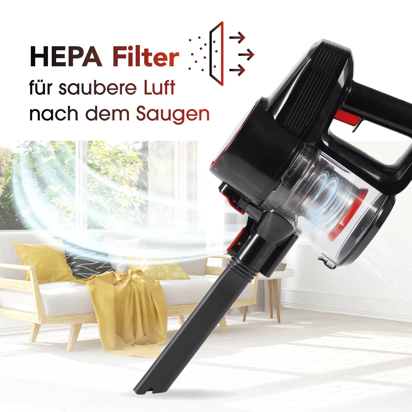 CLEANmaxx Akkustaubsauger – 0,8 l, Akkubetrieb, 2 Stufen, 22 V
