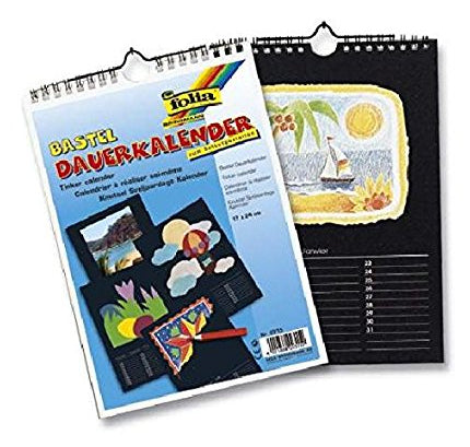 Folia Bastel-Dauerkalender immerwährend – 17 × 24 cm – d/f/gb – mit Tagesfeldern, mit Aufhänger