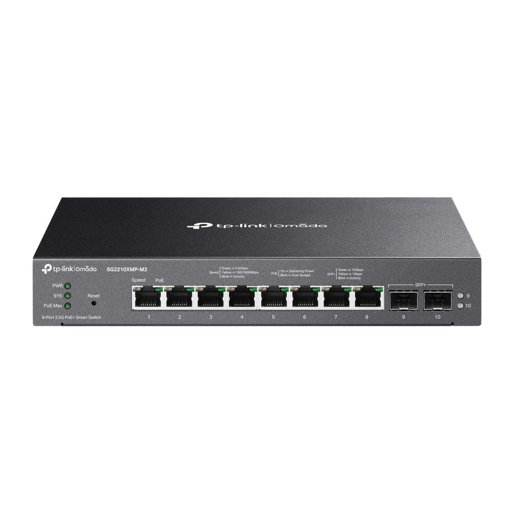 TP-Link SG2210XMP-M2 – Managed Switch – 8×2.5G, 2×SFP+, L2/L2+, PoE+ 160 W