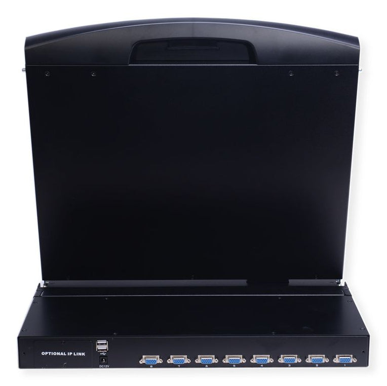 VALUE 17" Rack-LCD-Konsole – 8-Port VGA KVM-Switch, 1280 × 1024, USB 2.0, CH-Layout – 1U