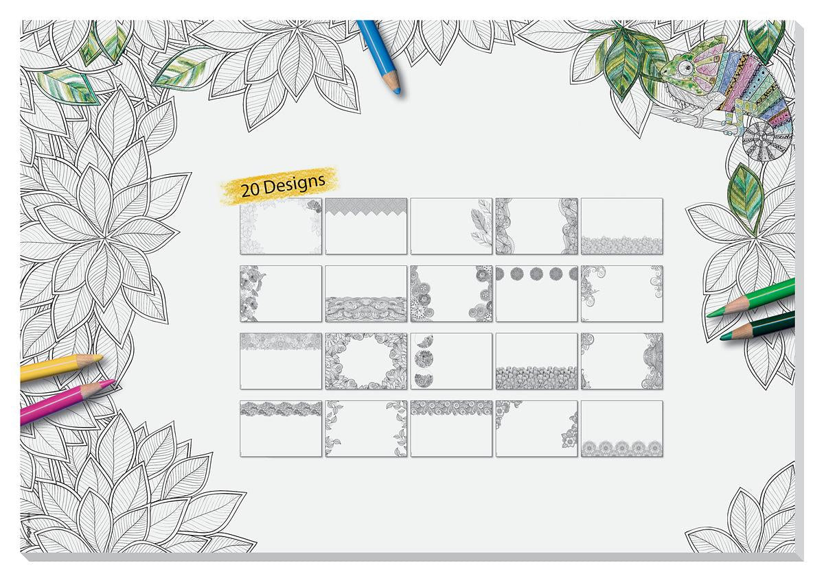 Sigel Schreibunterlage – 595 × 410 mm – 20 Blatt, 80 g/m², Erwachsenen-Malmotiv, Schwarz/Weiss
