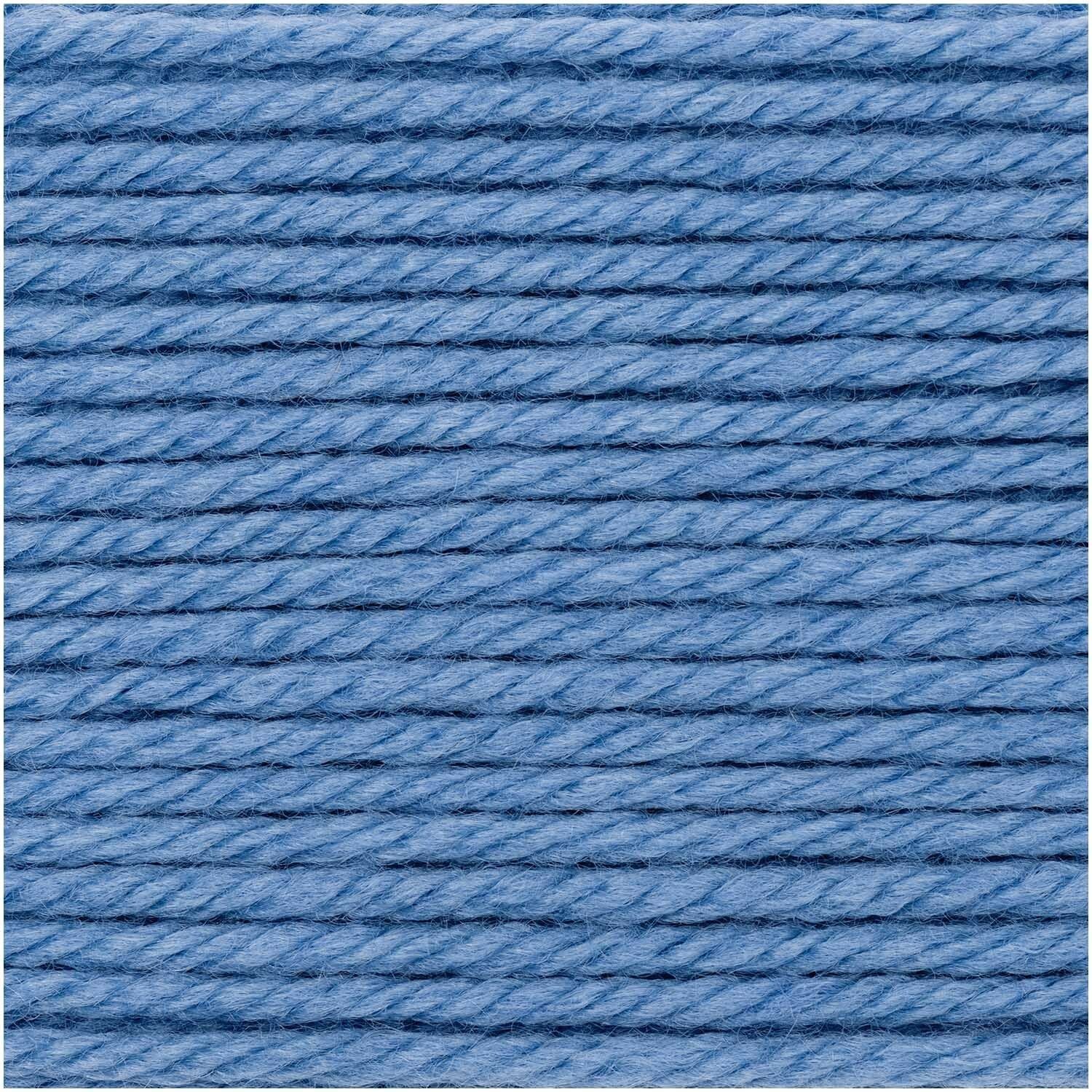 Rico Design Essentials Mega Wool Chunky Wolle Azur – 100 g, 125 m, Nadel 6 mm, 55% Schurwolle/45% Polyacryl