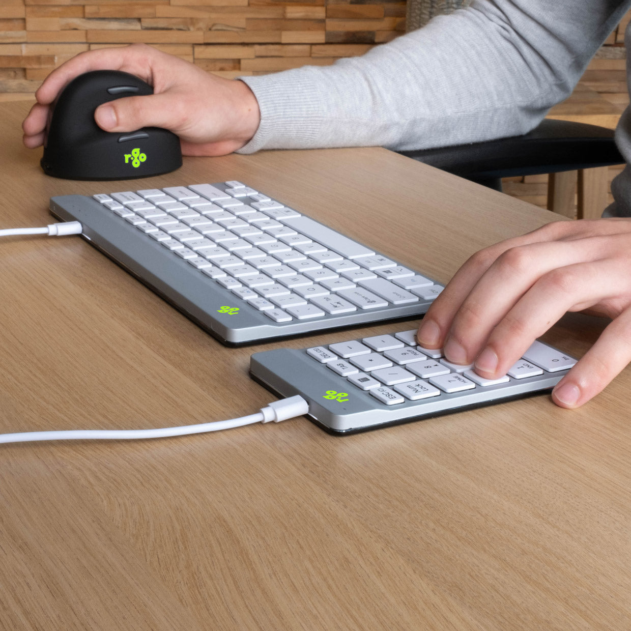 R-Go Tools Numpad Break – ergonomischer Ziffernblock, Weiss