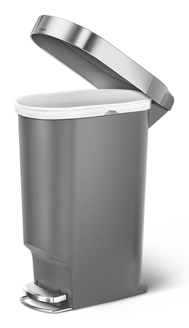 Simplehuman Treteimer CW1391 – 40 l – Kunststoff, Oval – Grau