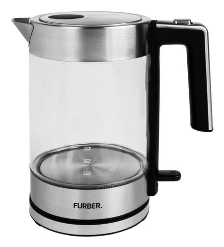 Furber. Furber Vetro Wasserkocher – 1,7 l, Glas/Edelstahl, F01828