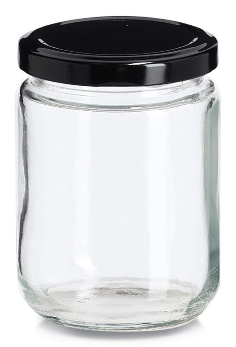 Zeller Present Vorratsdose 220 ml, Ø 7 × 9,2 cm, Glas, Transparent/Schwarz