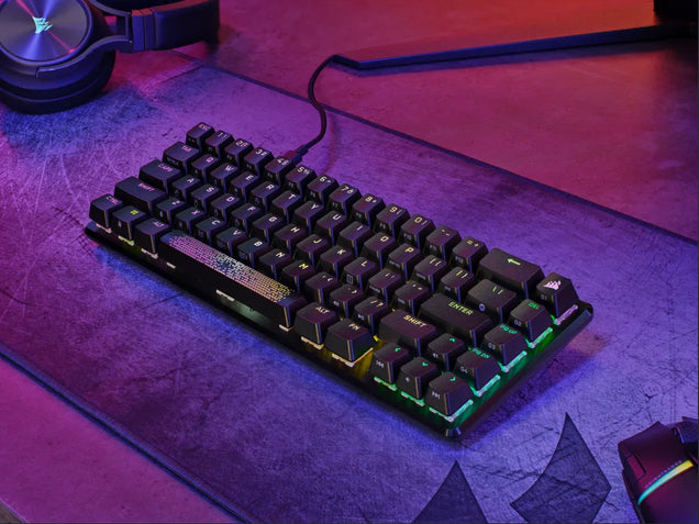 Corsair K65 PRO MINI RGB – Tastatur, 65%, mechanisch (CORSAIR OPX), RGB-Beleuchtung, Schwarz