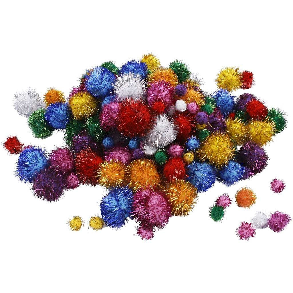 Creativ Company Dekostoff, Kunststoff, Mehrfarbig, 300 g, Pompons