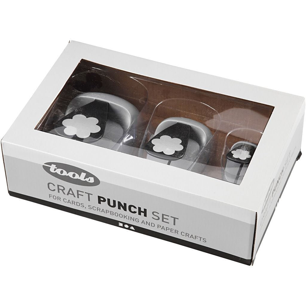 Creativ Company Motivstanzer Blume, Ø 49 mm, schwarz, grau – 3 Stück