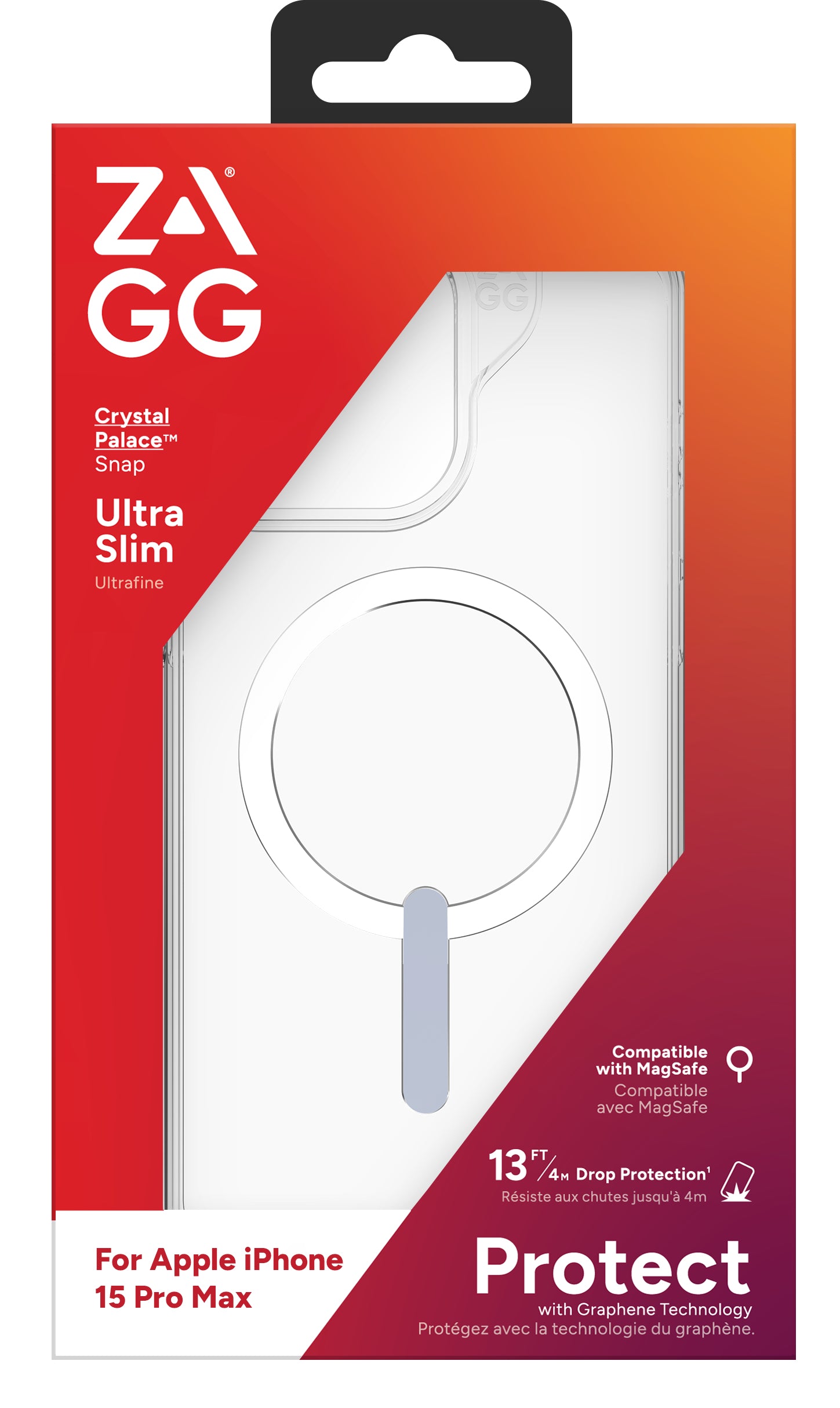 ZAGG Crystal Palace Backcover – für Apple iPhone 15 Pro Max, Transparent, bis 4 m Sturzsicherung